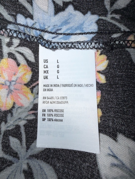 American Eagle Outfitters Black Maxi Dress with Blue and Yellow Floral Print - Picture 12 of 12